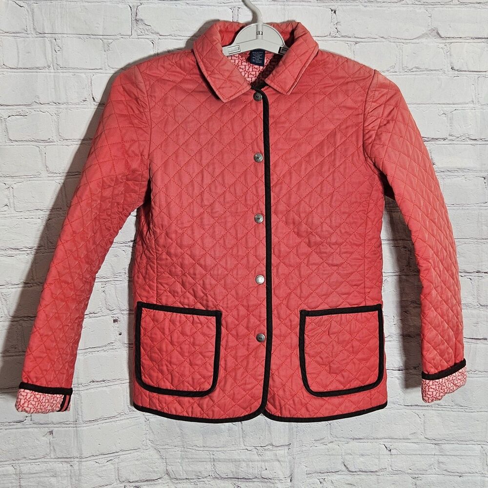 Vineyard Vines Womens Size S Quilted Long Sleeve Barn Coat Jacket Pink